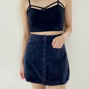Brandy Melville Button Front Denim Skirt